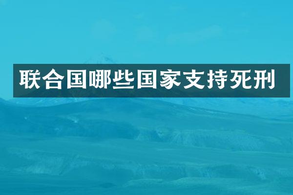 联合国哪些国家支持死刑