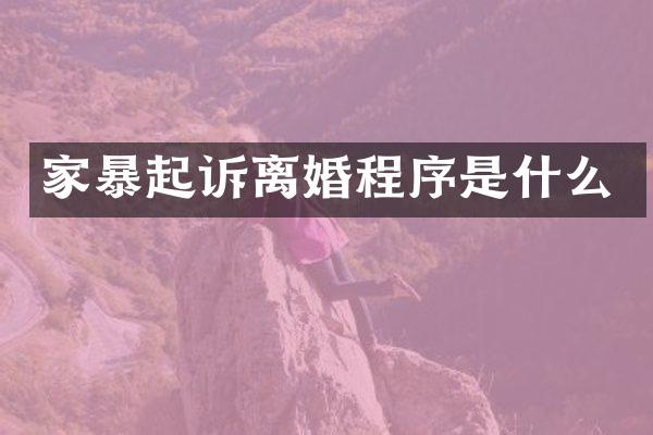 家暴起诉离婚程序是什么