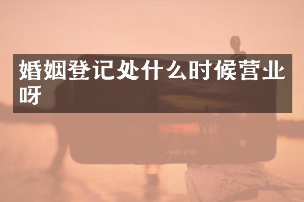 婚姻登记处什么时候营业呀
