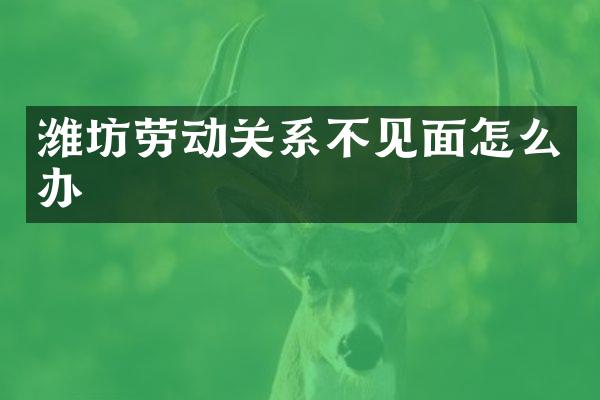 潍坊劳动关系不见面怎么办