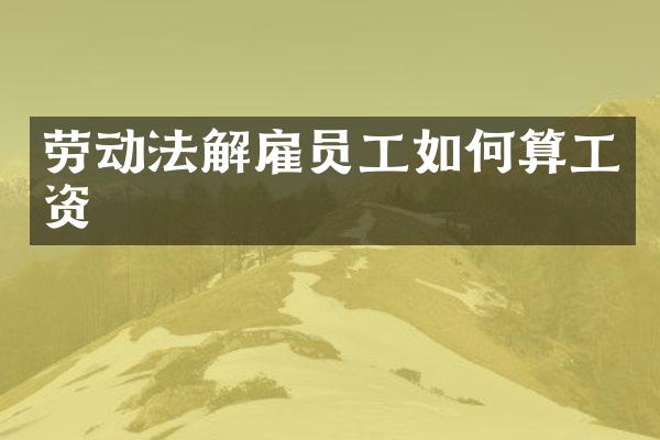 劳动法解雇员工如何算工资