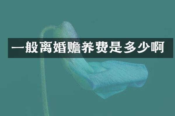 一般离婚赡养费是多少啊