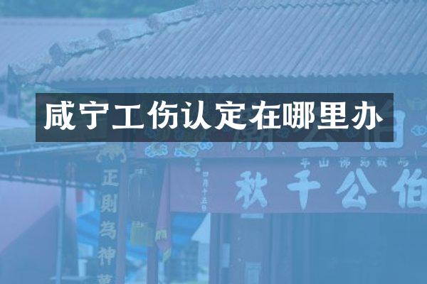 咸宁工伤认定在哪里办