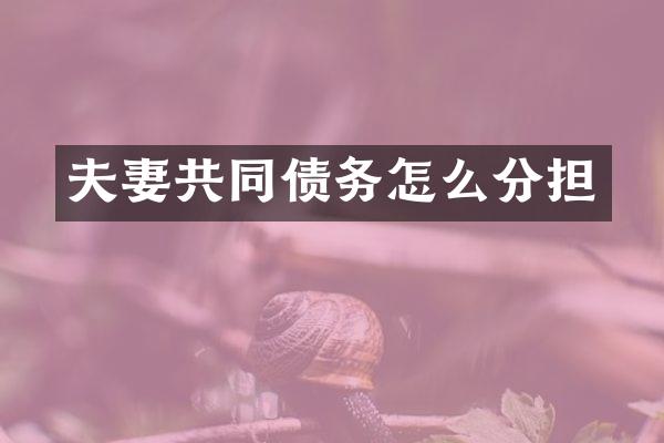 夫妻共同债务怎么分担