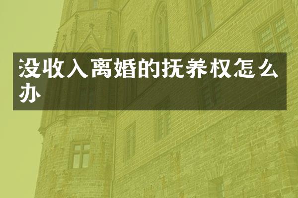 没收入离婚的抚养权怎么办