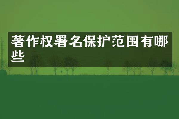 著作权署名保护范围有哪些