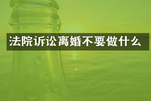 法院诉讼离婚不要做什么