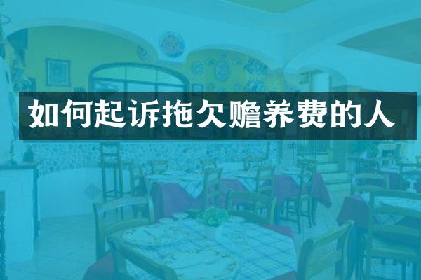 如何起诉拖欠赡养费的人