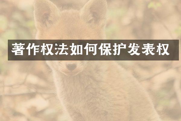 著作权法如何保护发表权
