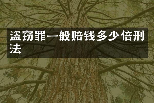 盗窃罪一般赔钱多少倍刑法