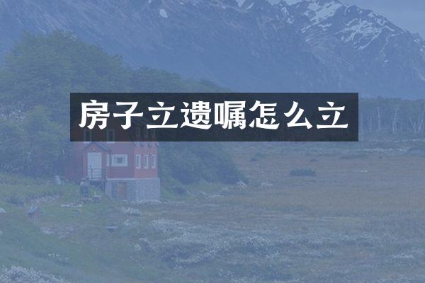 房子立遗嘱怎么立