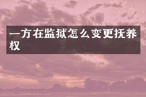 一方在监狱怎么变更抚养权
