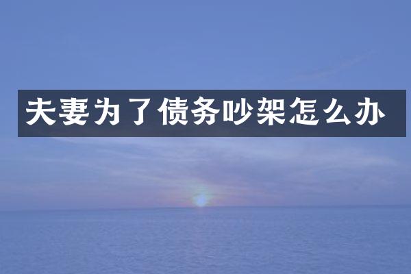夫妻为了债务吵架怎么办