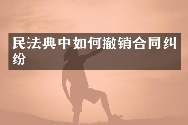 民法典中如何撤销合同纠纷