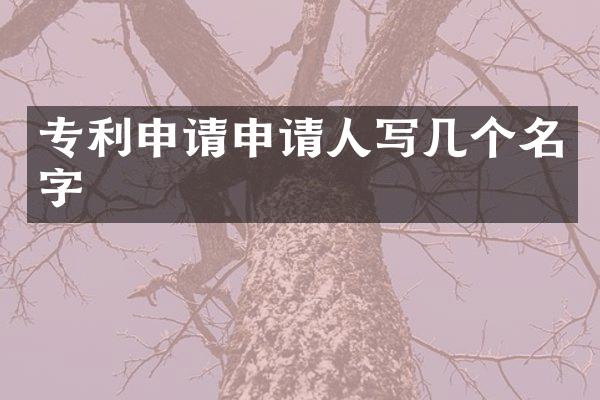专利申请申请人写几个名字