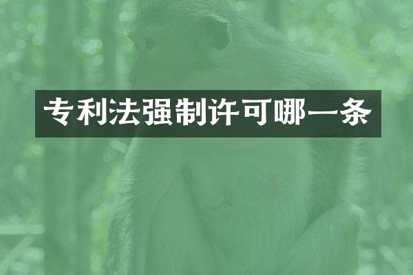 专利法强制许可哪一条