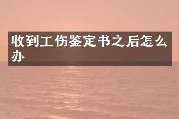 收到工伤鉴定书之后怎么办