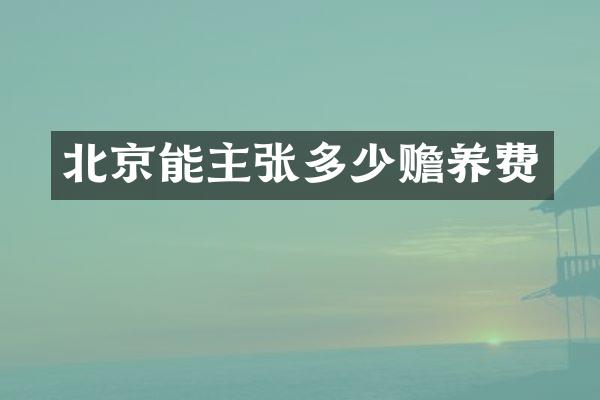 北京能主张多少赡养费