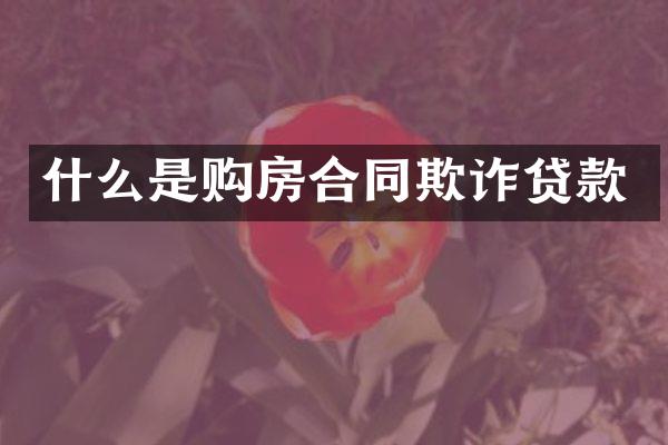 什么是购房合同欺诈贷款