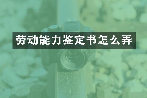 劳动能力鉴定书怎么弄