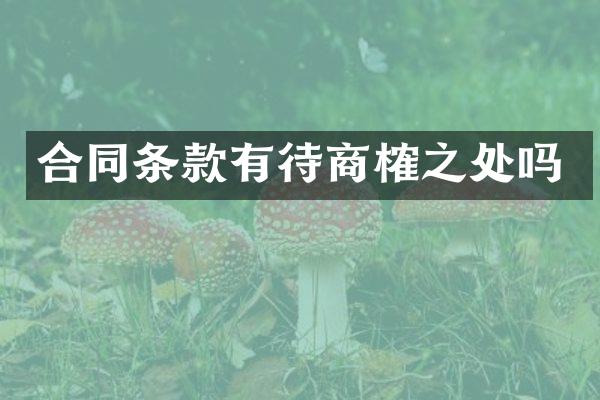 合同条款有待商榷之处吗
