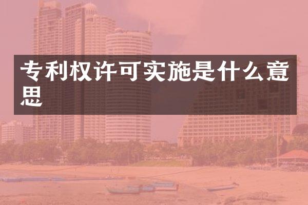 专利权许可实施是什么意思