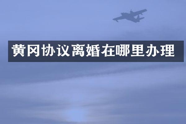 黄冈协议离婚在哪里办理