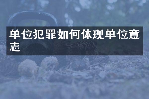 单位犯罪如何体现单位意志
