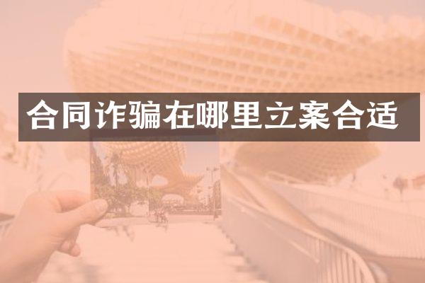 合同诈骗在哪里立案合适
