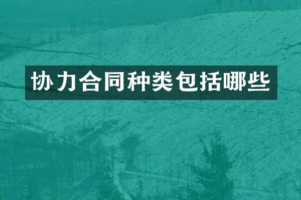 协力合同种类包括哪些