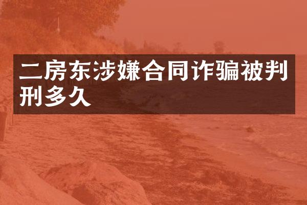二房东涉嫌合同诈骗被判刑多久
