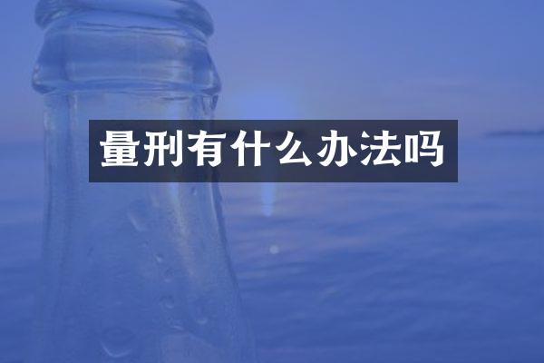 量刑有什么办法吗