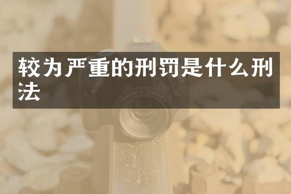 较为严重的刑罚是什么刑法