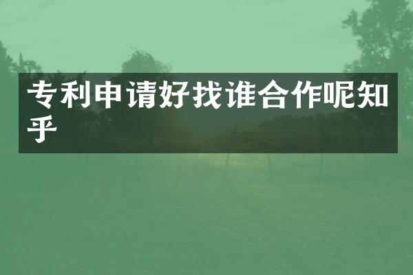专利申请好找谁合作呢知乎