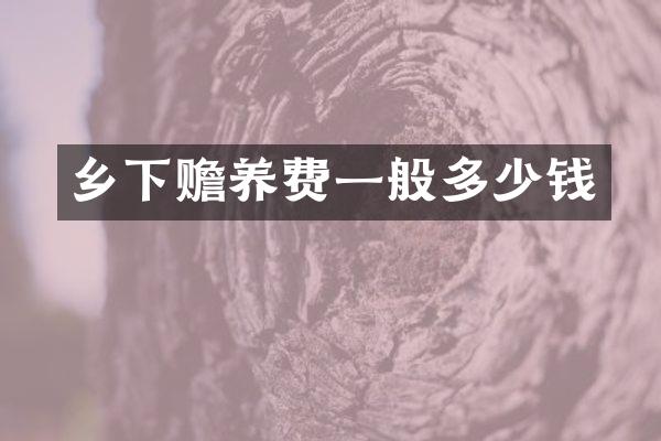 乡下赡养费一般多少钱