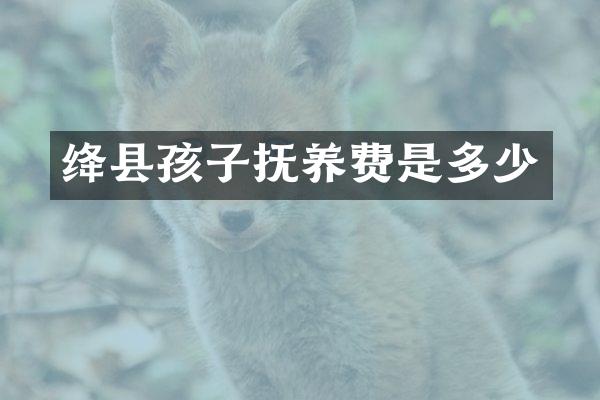 绛县孩子抚养费是多少