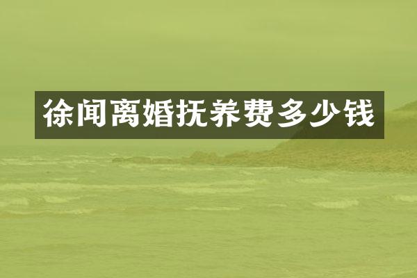 徐闻离婚抚养费多少钱
