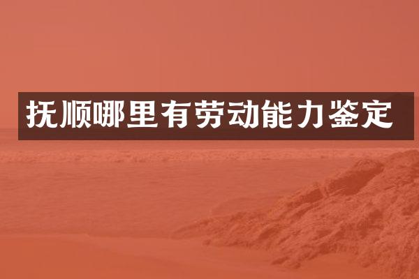 抚顺哪里有劳动能力鉴定