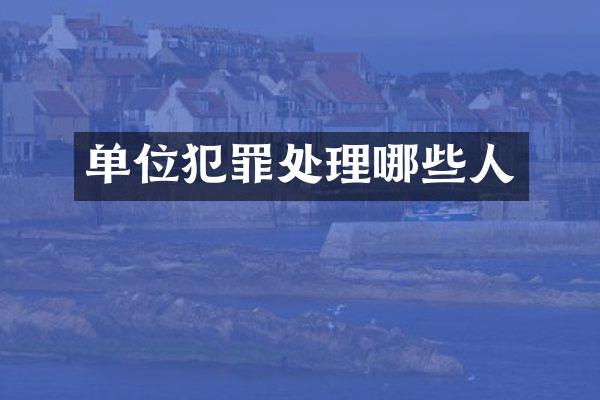 单位犯罪处理哪些人