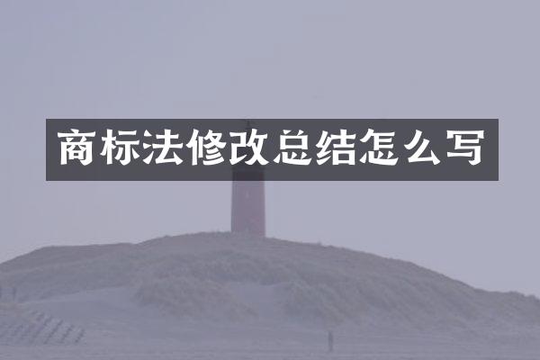 商标法修改总结怎么写