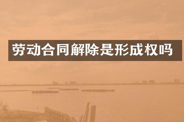 劳动合同解除是形成权吗