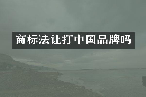 商标法让打中国品牌吗