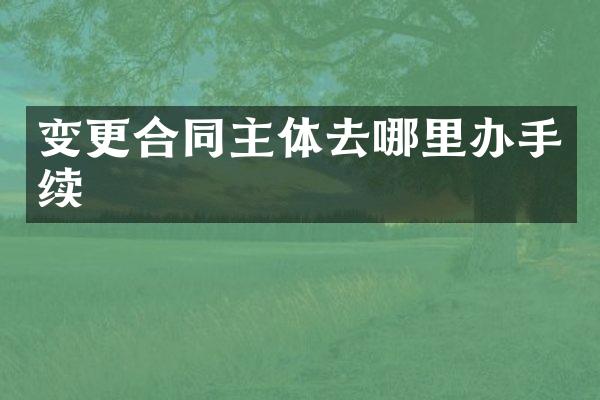 变更合同主体去哪里办手续
