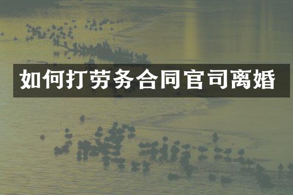 如何打劳务合同官司离婚