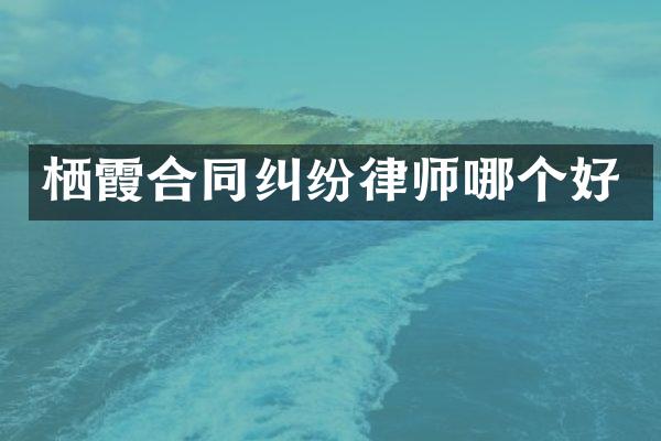 栖霞合同纠纷律师哪个好