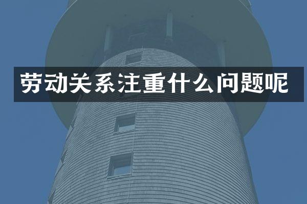 劳动关系注重什么问题呢