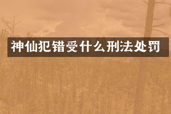 神仙犯错受什么刑法处罚