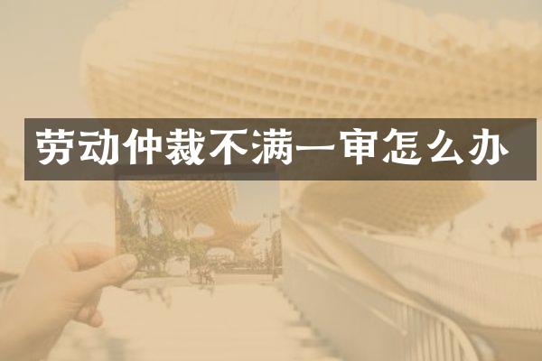 劳动仲裁不满一审怎么办