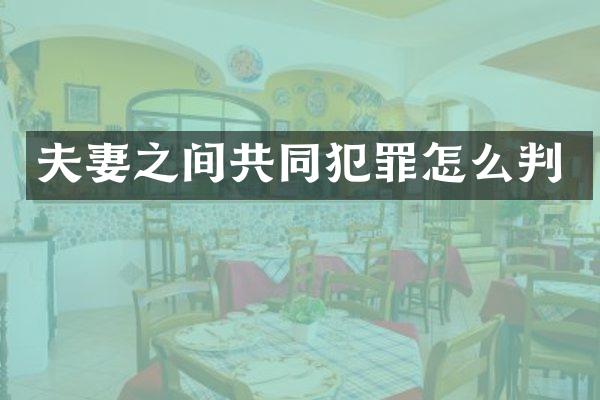 夫妻之间共同犯罪怎么判