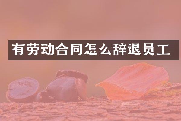 有劳动合同怎么辞退员工